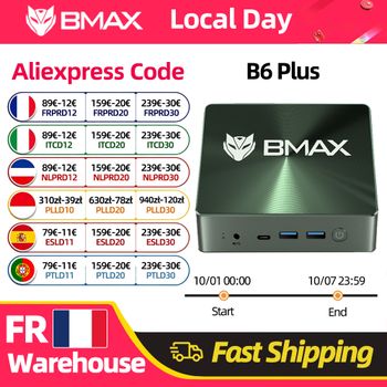 Mini PC BMAX B6 Plus, Intel I3-1000NG4, Windows 11, 12 GB de RAM, SSD de 512 GB, WIFI 5, USB 3.0, 3 puertos USB, 2 puertos HDMI, Bluetooth, Mini PC con puerto Tipo-C.