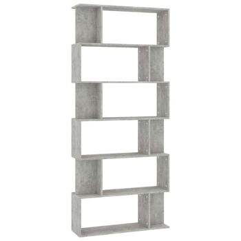 Estantería madera gris hormigón 80x24x192cm