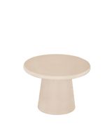 mesa de centro redonda de microcemento en tono beige 60x43cm