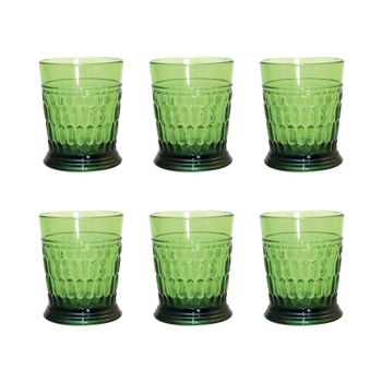 Vasos de agua verdes en acrílico - lote de 6