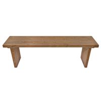 banco de madera maciza para pie de cama o salon en tono roble 100cm