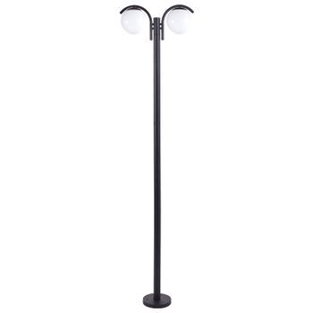 Farola De Jardín Moderna 2 Luces Lámpara Poste Camino Exterior Aluminio Material Sintético Negro Kulsi