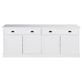 Aparador de 4 puertas y 2 cajones blanco mate 200 cm