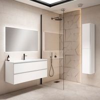 mueble coral 120 cm 1s blanco mate pack mueble  lavabo