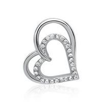 colgante corazon de plata engastado con circonitas