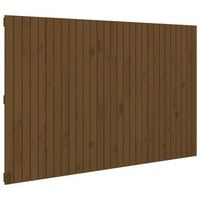 cabecero cama pared madera maciza pino marron miel 185x3x110 cm vidaxl