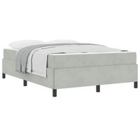 estructura de cama gris claro y gris 140 x 190 cm terciopelo