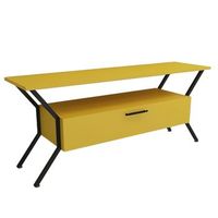 mesa tv100 tablero de aglomerado rechapado en melamina color amarillo negro