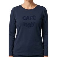 cafe noir camiseta manga larga jt0303 para mujer