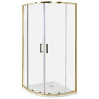 cabina de ducha vidrio templado puerta doble corredera dorado 90 x 90 x 185 cm jukatan