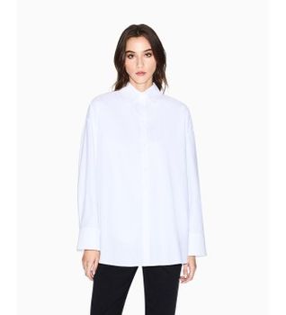 A|X Armani Exchange para mujer. XW001424AF16631U0002 Camisa Relaxed fit blanco (S), Casual, Algodón, Clásico, Manga larga