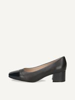caprice pumps blue made of leather and textile with trapeze heel size 42