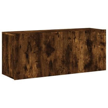 Mueble Para Tv De Pared Roble Ahumado 100x30x41 Cm Vidaxl