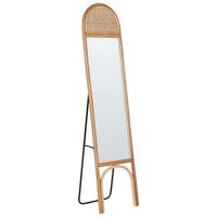 espejo de pie elegante de ratan 168x41 cm estilo boho salon dormitorio accesorios para el hogar natural brussey