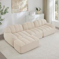 sofa modular 3 plazas en l con chaise longue espuma alta densidad 32d asiento profundo tela suave beige blanco