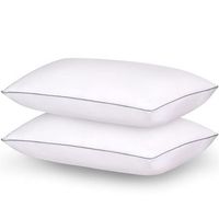 almohada de cama para el hogar con dos nucleos apta para dormir boca arriba boca abajo y de lado con rayas satinadas comoda para dormir de color gris claro y de una sola cara
