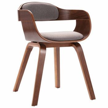 Silla De Comedor De Madera Curvada Y Tela Gris Taupé Vidaxl