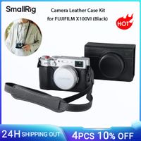 smallrig x100vi media funda kit de funda de cuero para camara para fujifilm x100vi con correa para el hombro boton de liberacion del obturador de zapata 5622