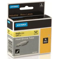 dymo 18052 s0718270 original label tape 6mm x 15m black on yellow
