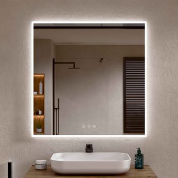 Espejo Baño Led Regulable Antivaho Blanco 70 X 60 Cm (al X An) Bellobath