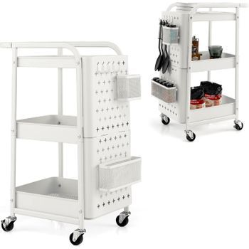Carro De Almacenamiento 3 Niveles, Carro Organizador De Utensilios Costway 66 X 40 X 85 Cm