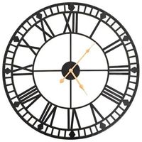 reloj de pared vintage movimiento cuarzo metal 60 cm xxl vidaxl