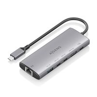 aisens usb c dock 6 en 1 usb c a 1xhdmi 1xrj45 1xusb a 10g 2xusb c 10g 1xusb c pd gris 20cm