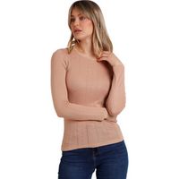 admas camiseta manga larga top de manga larga desagujado para mujer