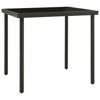 mesa de comedor jardin  mesa de exterior vidrio y acero gris antracita 80x80x72cm