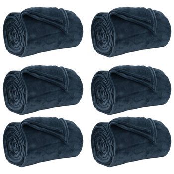 Mantitas De Sofá 6 Uds. Azul Marino 130 X 150 Cm 3.04 Kg Lana Vidaxl
