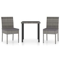 juego de comedor para jardin 3 piezas ratan sintetico gris vidaxl