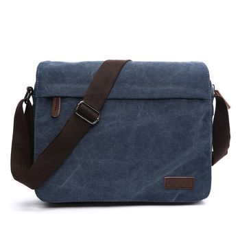 Bolso Bandolera Bolso Bandolera En Lona Y Piel. Darkblue