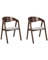 conjunto de 2 sillas de comedor  madera gris claro