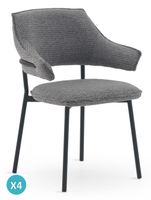 pack 4 sillones tapizados chenilla gris marengo