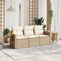 conjunto de sofas de jardin con cojines beige 3 uds  mueble jardin mesa y sillas ratan pe cfw503226