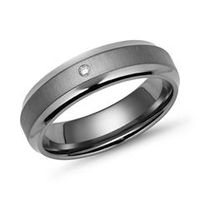 anillo de titanio parcialmente pulido de 6 mm de ancho