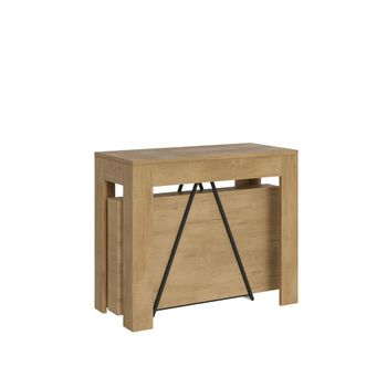 Consola extensible 90x42/302 cm efecto madera roble natural