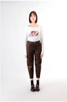 vaqueros cocoon de denim laminado bronze 42