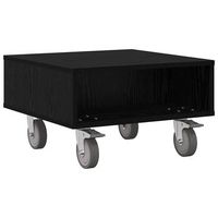 mesa lateral  mesas auxiliar con ruedas roble negro 505 x 50 x 30 cm