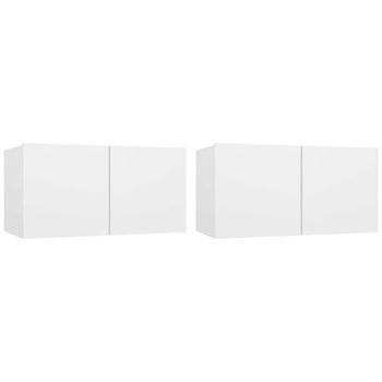 Muebles Colgantes De Tv 2 Unidades Blanco 60x30x30 Cm Vidaxl