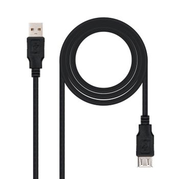 Nanocable Cable USB 2.0 Tipo A Macho/Hembra 1.8m Negro