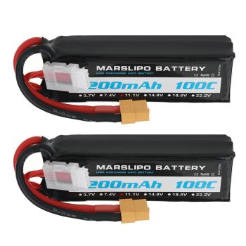 Batería Lipo MARSLIPO 11.1V 2200mAh 100C 3S con conector XT60 para dron RC