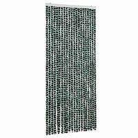 cortina mosquitera chenilla verde y blanco 90x220 cm vidaxl