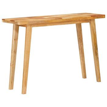 Mesa De Comedor Natural 100 X 35 X 75 Cm Madera De Mango Maciza Vidaxl