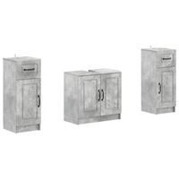 juego de gabinete de bano de 2 piezas utrecht gris hormigon vidaxl