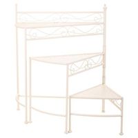 soporte 3 baldas para macetas de forja blanco
