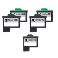 compatible multipack lexmark z614 printer ink cartridges 5 pack -10n0016e