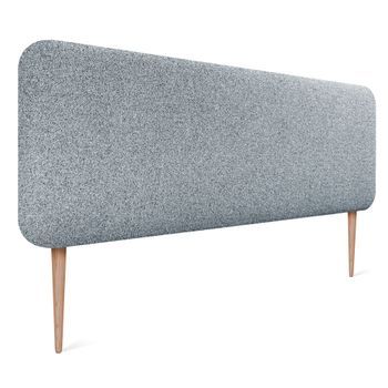 Dhome Cabecero Tapizado Liso Redondeado Tela Con Patas Para Pared Acústicos Cabeceros Absorbentes Cabezal Cama Dormitorio (gris Perla, 135cm)
