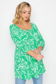 Yours Blusa Blanca De Hojas Verdes , Mujer Curvy Y Tallas Grandes, Yours
