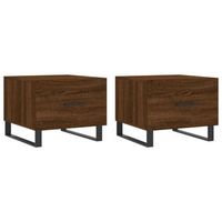 mesas de centro 2 uds madera ingenieria marron roble 50x50x40cm vidaxl
